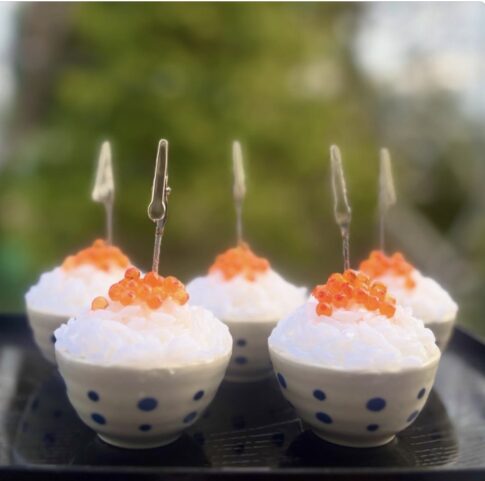 食品サンプル　いくらご飯